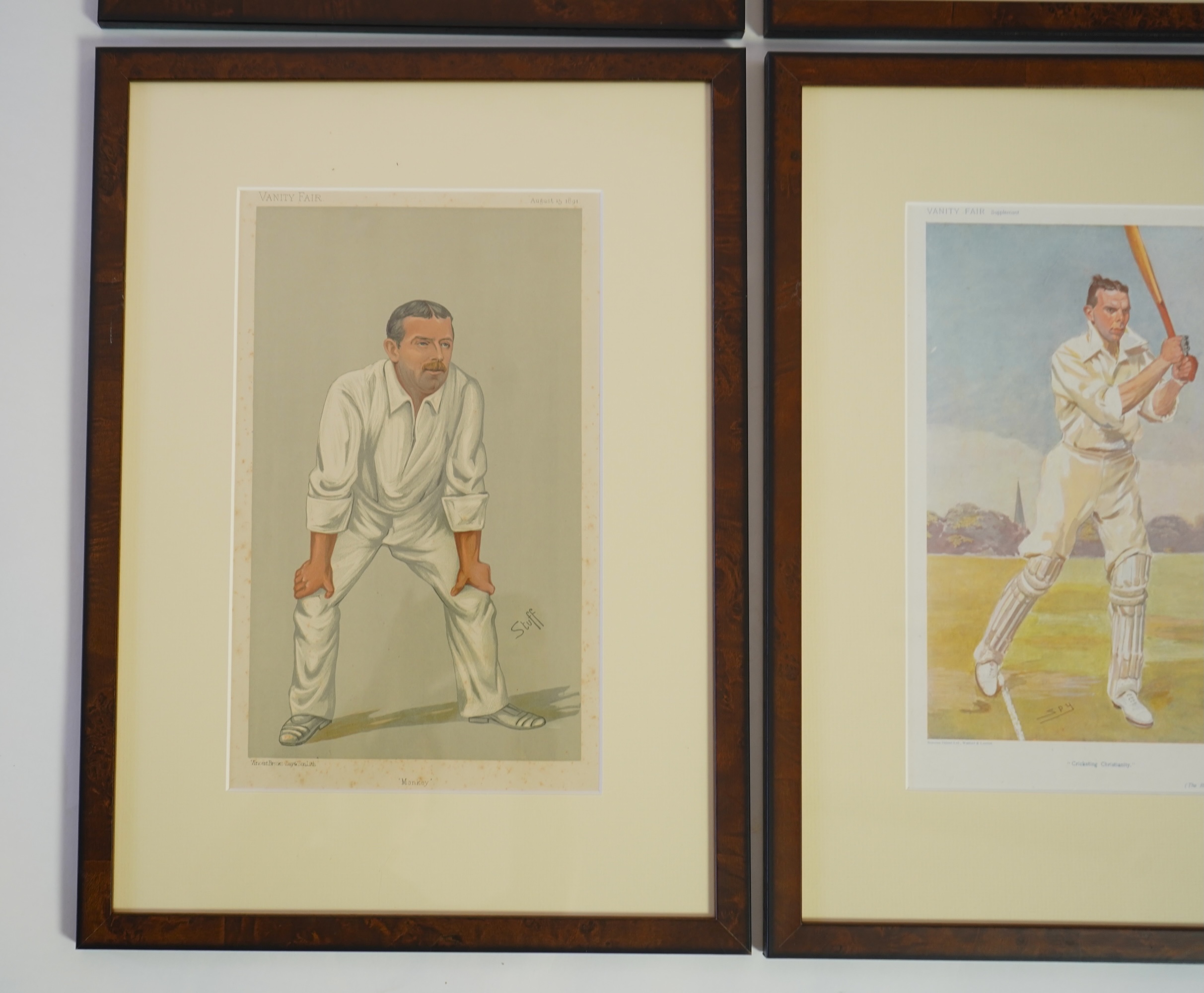 Thirty four Vanity Fair caricatures of cricketers to include Dillan and W G Grace
